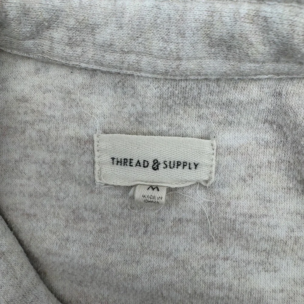 Thread & Supply Oatmeal Knit Button Down Shacket Shirt Jacket Medium Lewis Top - Picture 4 of 6